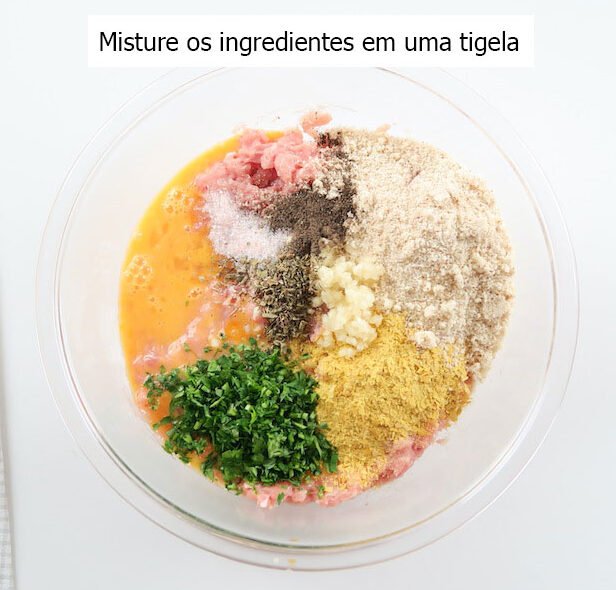 ingredientes almôndegas de frango