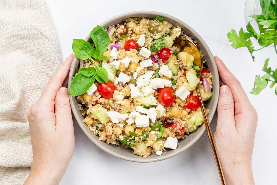 Salada Mediterr Nea De Quinoa Tomate Cereja Chefinha Natural