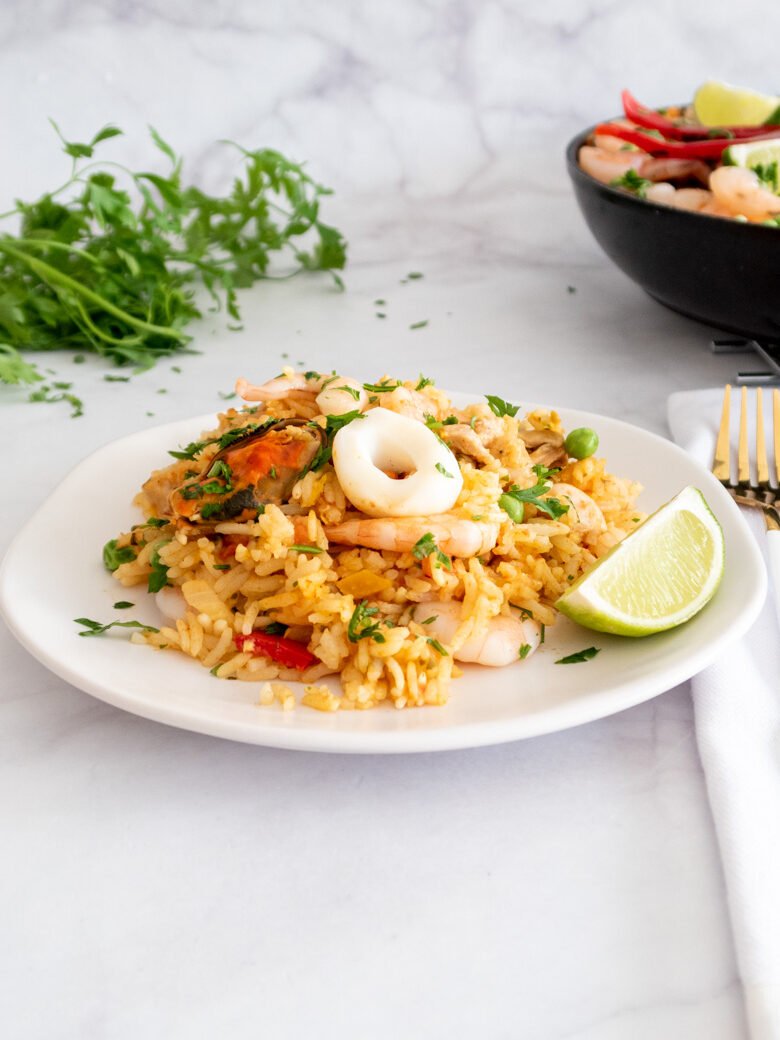 Paella com Frutos do Mar